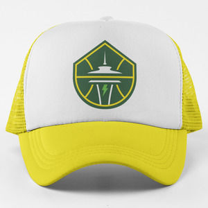 NEW Seattle Storm Foam Trucker Mesh Snapback Hat 2-TONE YELLOW